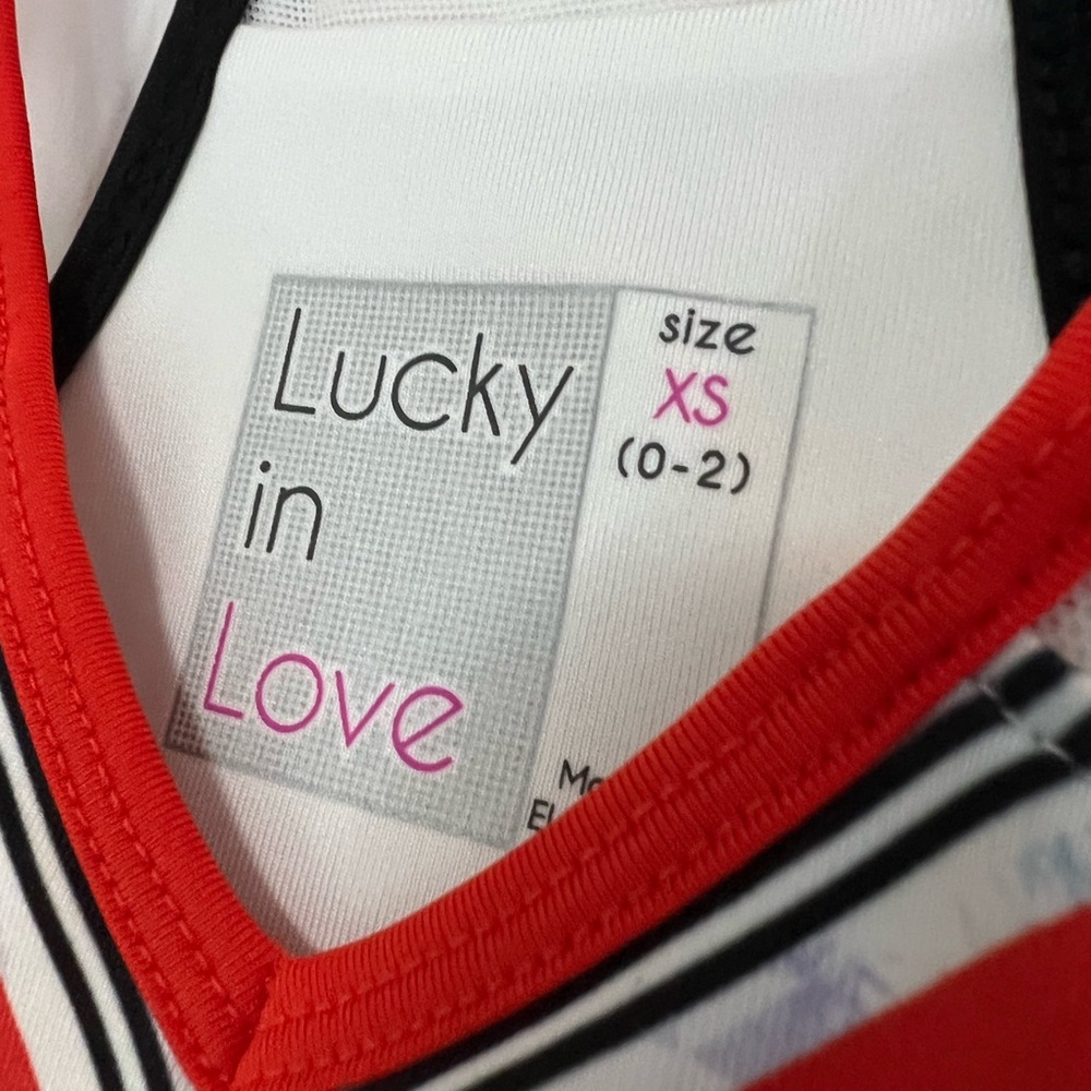 Lucky in Love Women's Geometric Floral Tank Top - Red, Blue, Black - Picture 2 of 8